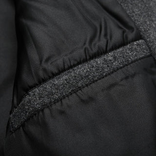 Close-up of black fabric with textured trim