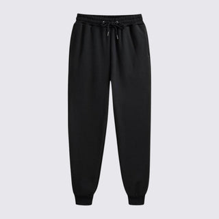 Black sweatpants on a light gray background