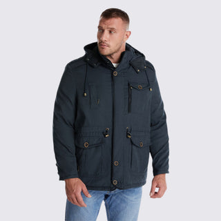 Hooded Multi-Pocket Parka for Men