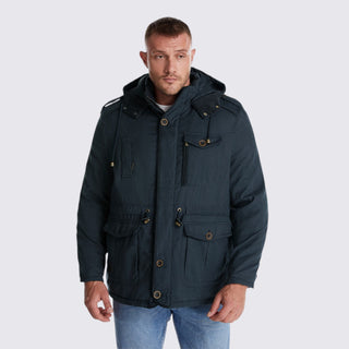 Hooded Multi-Pocket Parka for Men