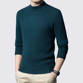 Mock-Neck Ribbed-Hem Sweater for Men