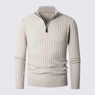 Ribbed Half-Zip Sweater for Men