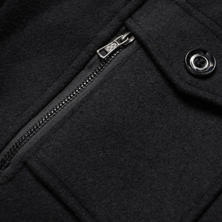 Stand-Collar Button-Front Coat for Men