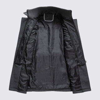 Stand-Collar Button-Front Coat for Men