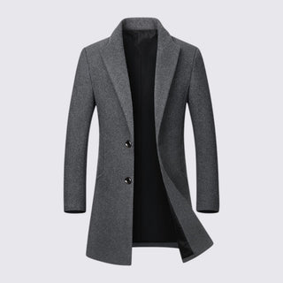 Title: Notched-Lapel Two-Button Coat for Men